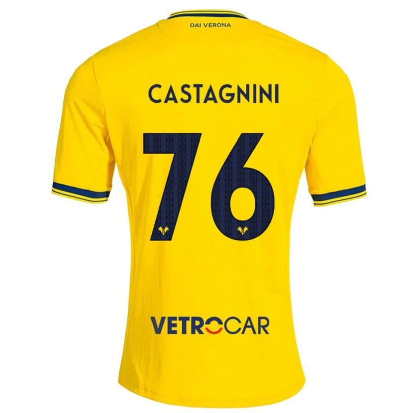 Danxen Criança Camisola Mirko Castagnini #76 Amarelo Vermelho Alternativa 2026/27 Camisa