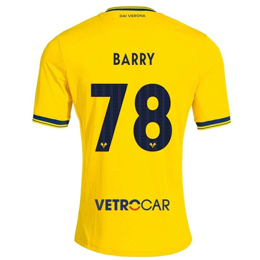 Danxen Criança Camisola Oumar Barry #78 Amarelo Vermelho Alternativa 2026/27 Camisa