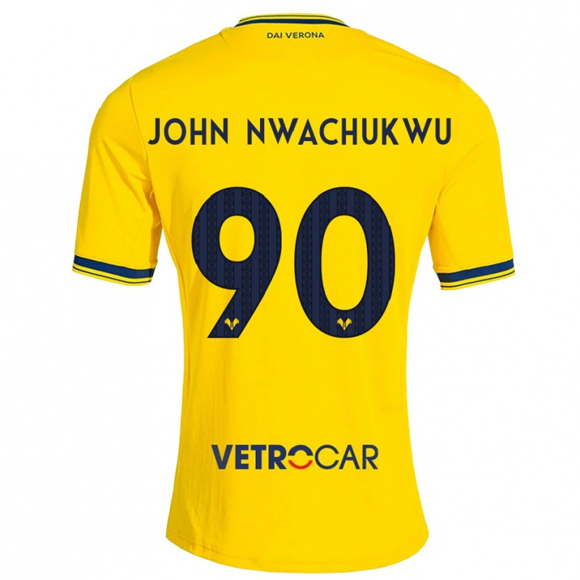 Danxen Criança Camisola Samuel John Nwachukwu #90 Amarelo Vermelho Alternativa 2026/27 Camisa