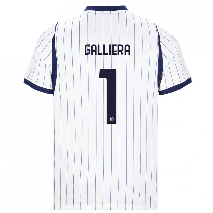 Danxen Criança Camisola Carlo Galliera #1 Branco Azul Marinho Alternativa 2026/27 Camisa