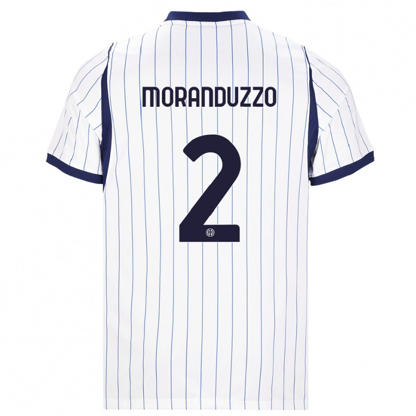 Danxen Criança Camisola Nicolo Moranduzzo #2 Branco Azul Marinho Alternativa 2026/27 Camisa