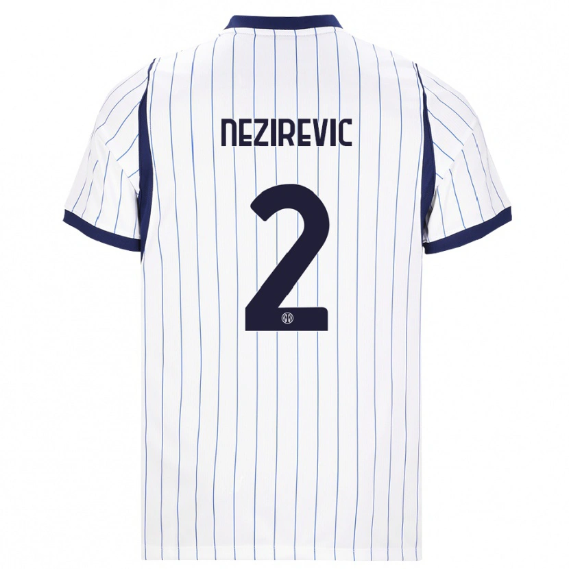 Danxen Criança Camisola Alem Nezirevic #2 Branco Azul Marinho Alternativa 2026/27 Camisa