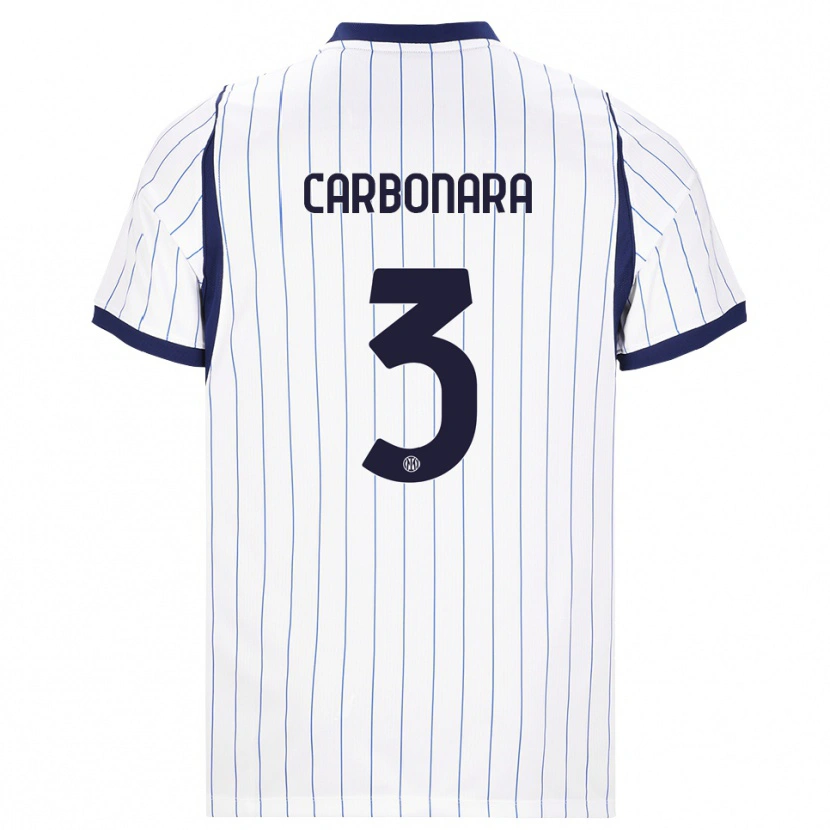 Danxen Criança Camisola Matteo Carbonara #3 Branco Azul Marinho Alternativa 2026/27 Camisa