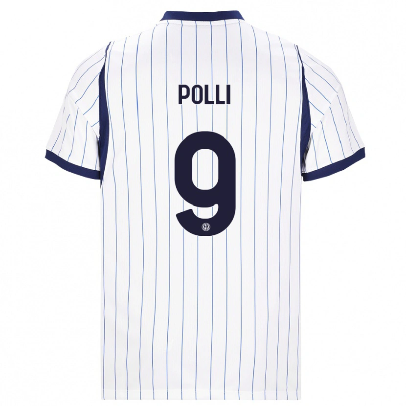 Danxen Criança Camisola Elisa Polli #9 Branco Azul Marinho Alternativa 2026/27 Camisa