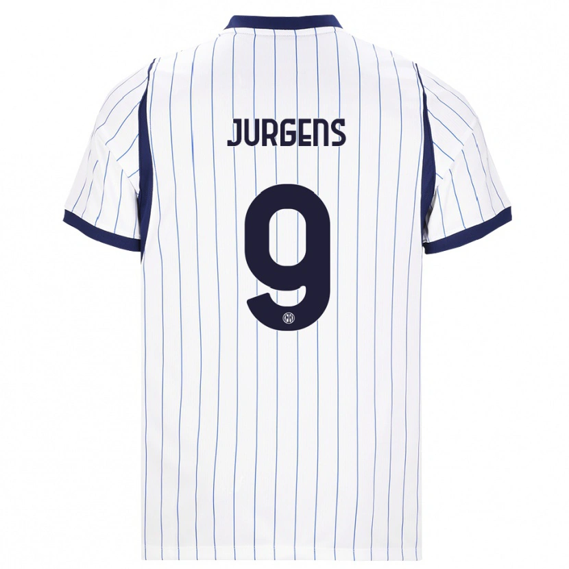 Danxen Criança Camisola Oliver Jurgens #9 Branco Azul Marinho Alternativa 2026/27 Camisa