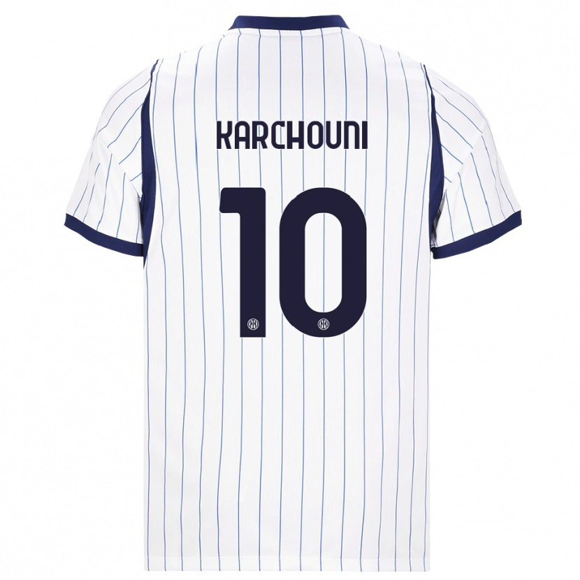 Danxen Criança Camisola Ghoutia Karchouni #10 Branco Azul Marinho Alternativa 2026/27 Camisa