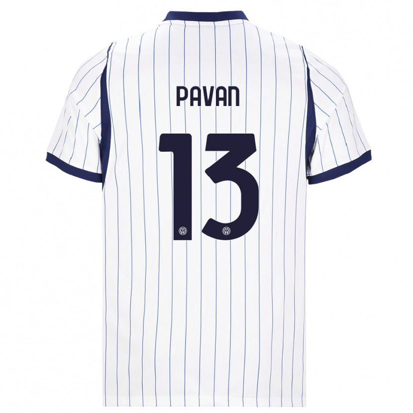 Danxen Criança Camisola Federico Pavan #13 Branco Azul Marinho Alternativa 2026/27 Camisa
