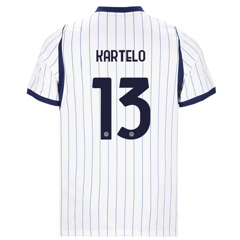 Danxen Criança Camisola Dominik Kartelo #13 Branco Azul Marinho Alternativa 2026/27 Camisa