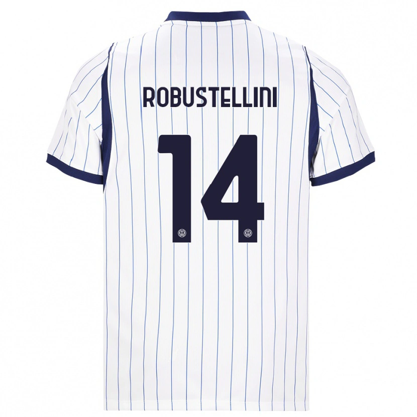 Danxen Criança Camisola Chiara Robustellini #14 Branco Azul Marinho Alternativa 2026/27 Camisa