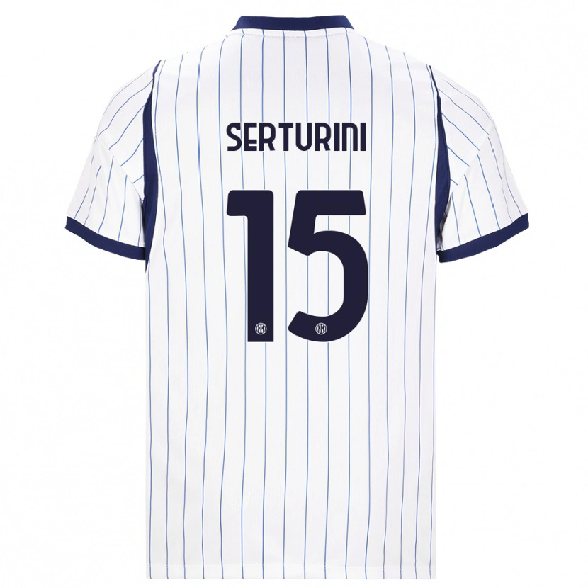 Danxen Criança Camisola Annamaria Serturini #15 Branco Azul Marinho Alternativa 2026/27 Camisa