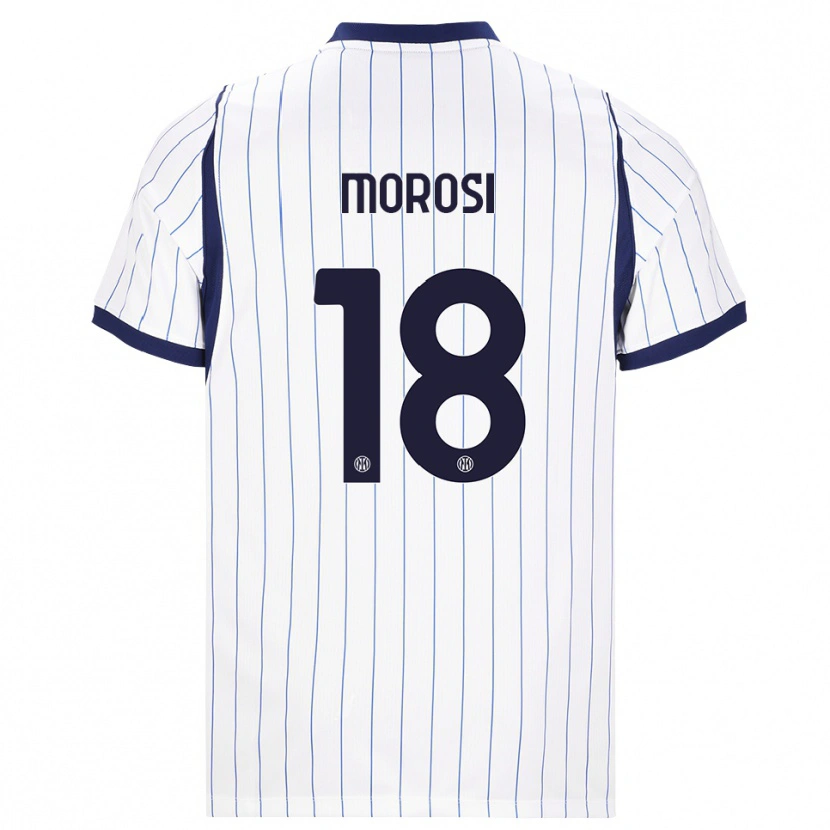 Danxen Criança Camisola Cesare Morosi #18 Branco Azul Marinho Alternativa 2026/27 Camisa