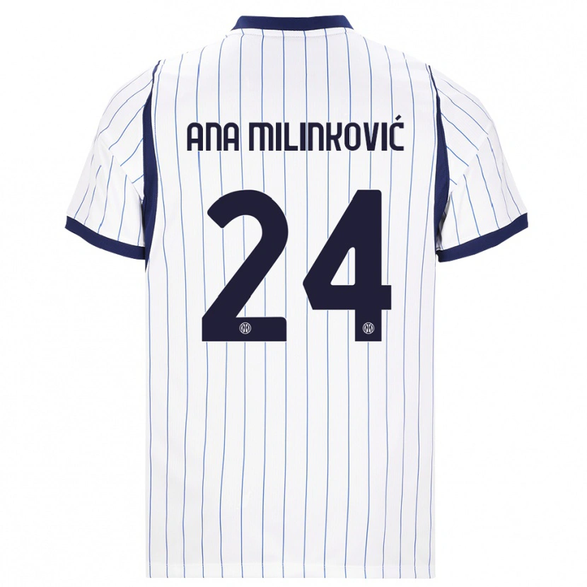 Danxen Criança Camisola Marija Ana Milinković #24 Branco Azul Marinho Alternativa 2026/27 Camisa