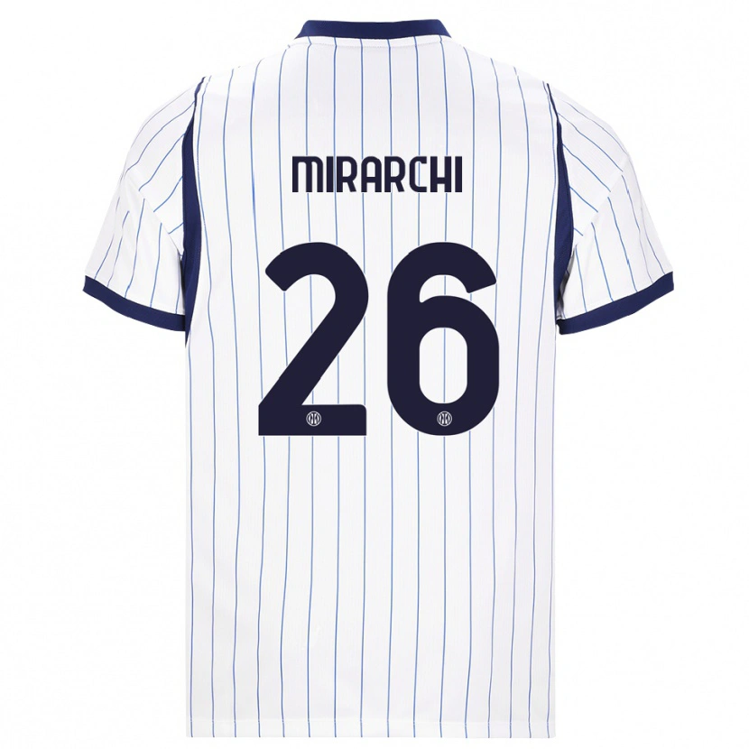 Danxen Criança Camisola Mattia Mirarchi #26 Branco Azul Marinho Alternativa 2026/27 Camisa