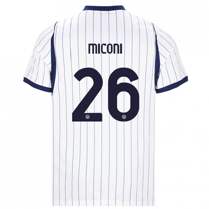 Danxen Criança Camisola Riccardo Miconi #26 Branco Azul Marinho Alternativa 2026/27 Camisa