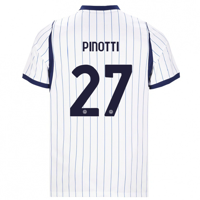 Danxen Criança Camisola Manuel Pinotti #27 Branco Azul Marinho Alternativa 2026/27 Camisa
