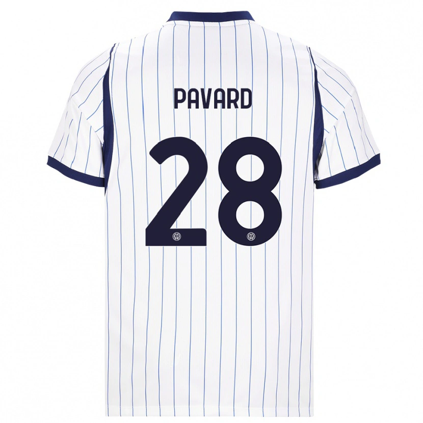 Danxen Criança Camisola Benjamin Pavard #28 Branco Azul Marinho Alternativa 2026/27 Camisa