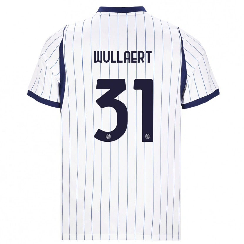 Danxen Criança Camisola Tessa Wullaert #31 Branco Azul Marinho Alternativa 2026/27 Camisa