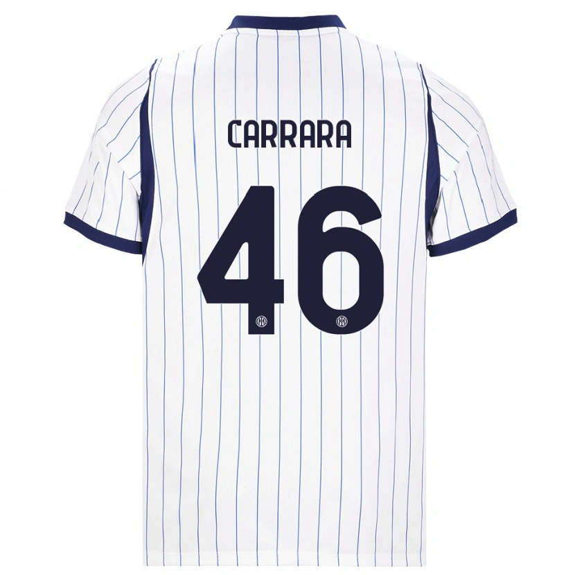 Danxen Criança Camisola Cristian Carrara #46 Branco Azul Marinho Alternativa 2026/27 Camisa