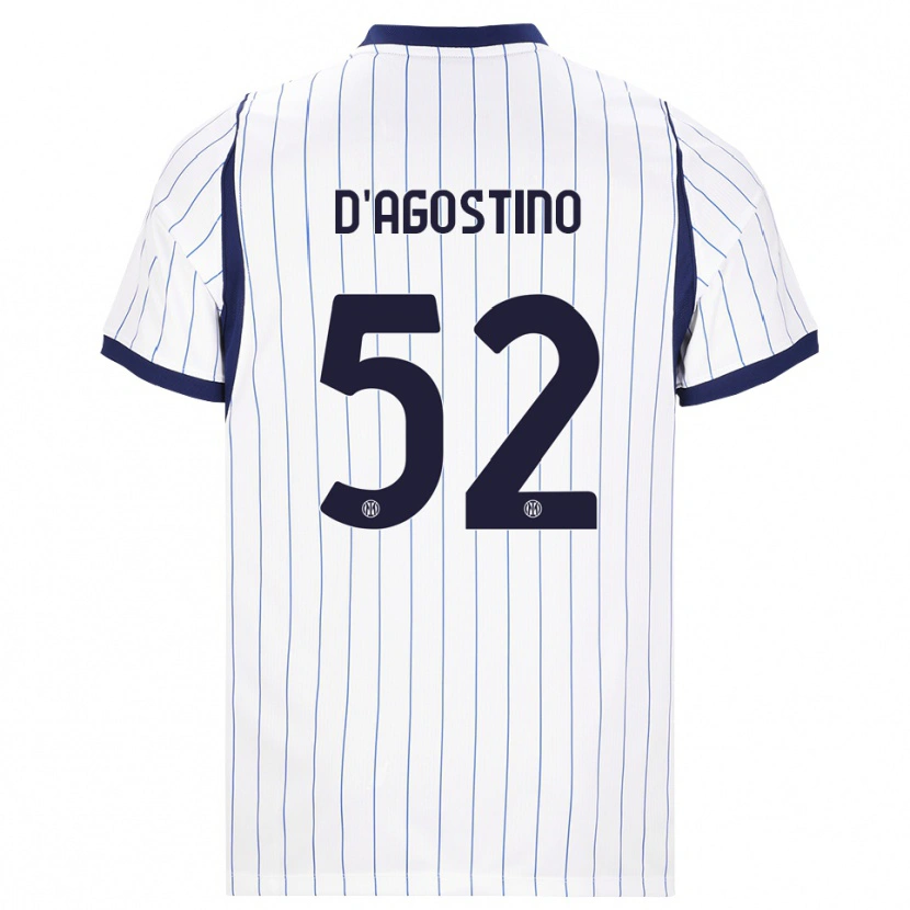 Danxen Criança Camisola Giovanni D'agostino #52 Branco Azul Marinho Alternativa 2026/27 Camisa