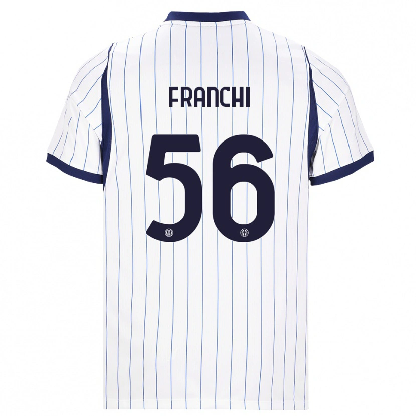 Danxen Criança Camisola Mirko Franchi #56 Branco Azul Marinho Alternativa 2026/27 Camisa
