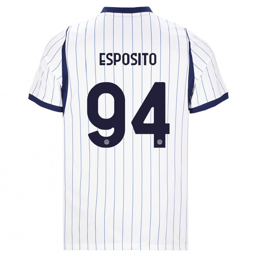 Danxen Criança Camisola Pio Esposito #94 Branco Azul Marinho Alternativa 2026/27 Camisa
