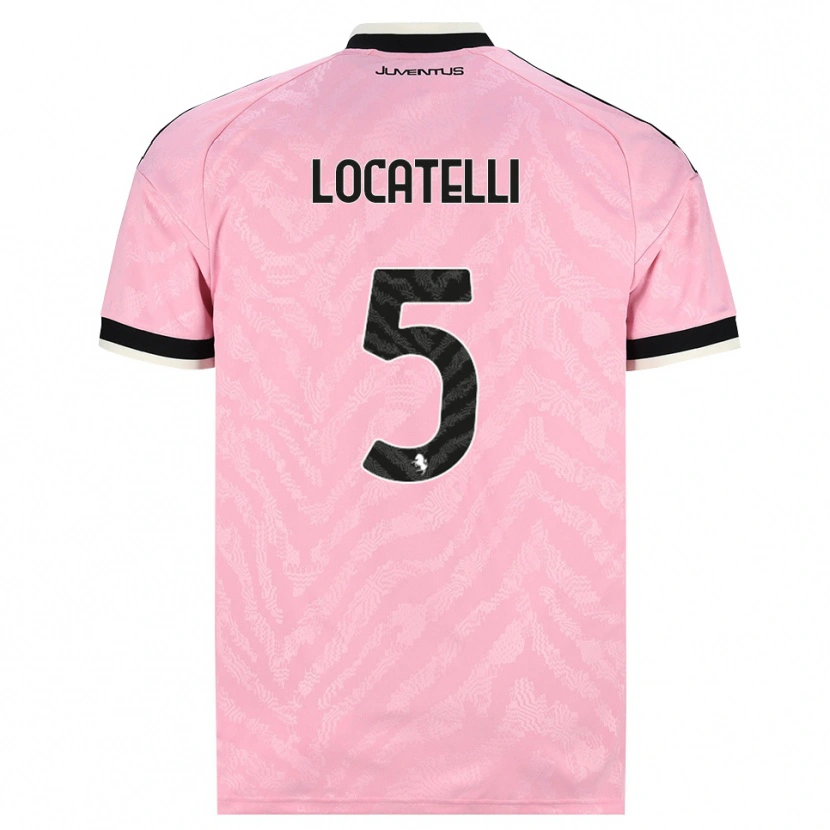 Danxen Criança Camisola Manuel Locatelli #5 Preto Rosa Alternativa 2026/27 Camisa