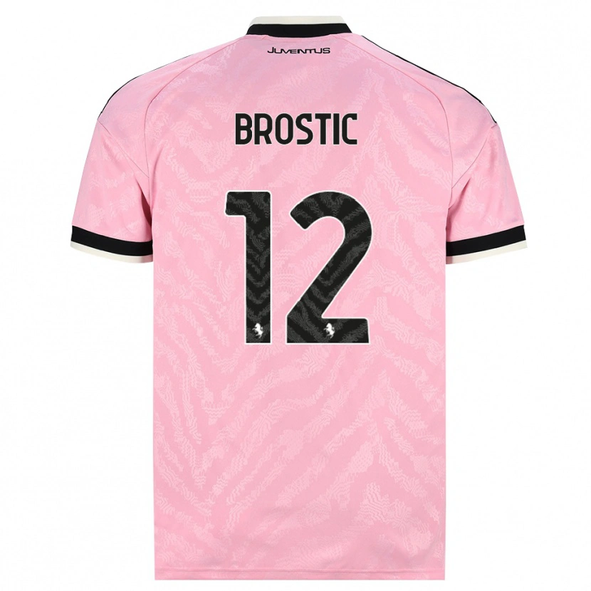 Danxen Criança Camisola Gabriel Broștic #12 Preto Rosa Alternativa 2026/27 Camisa