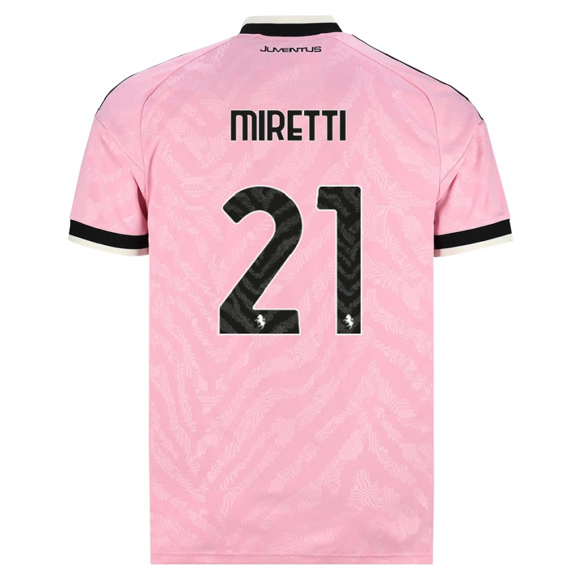 Danxen Criança Camisola Fabio Miretti #21 Preto Rosa Alternativa 2026/27 Camisa