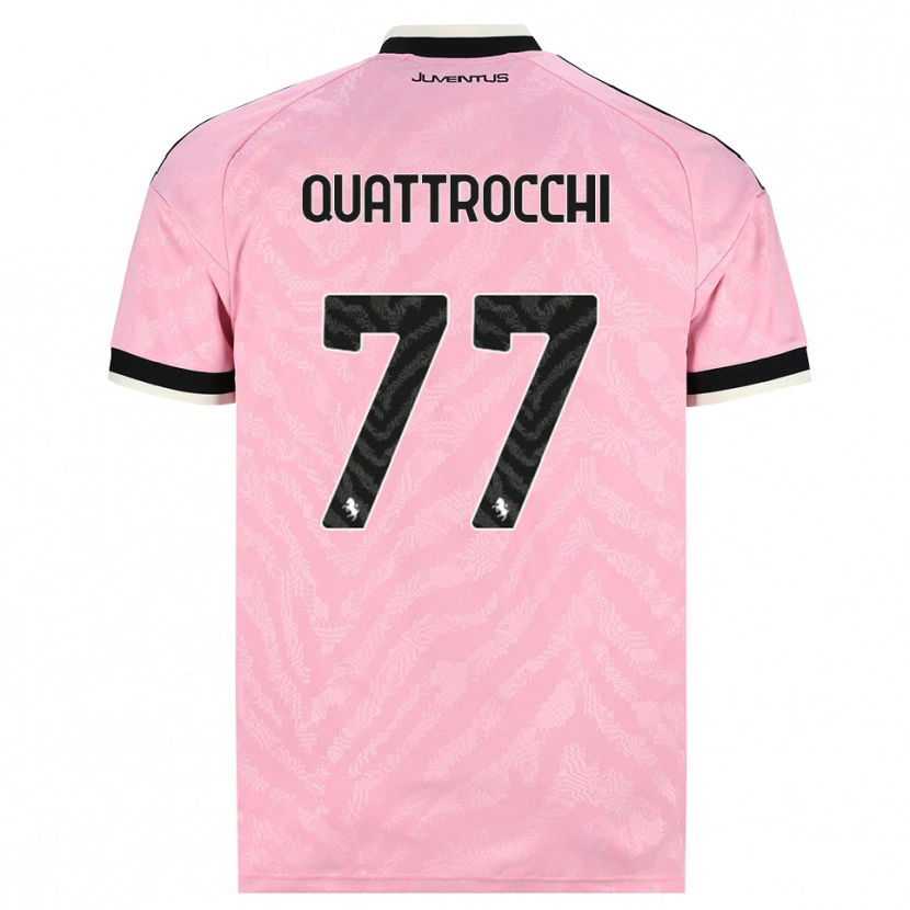 Danxen Criança Camisola Juan Ignacio Quattrocchi #77 Preto Rosa Alternativa 2026/27 Camisa