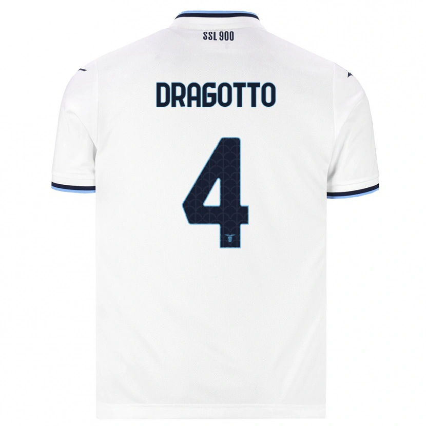 Danxen Criança Camisola Tommaso Dragotto #4 Branco Azul Marinho Alternativa 2026/27 Camisa