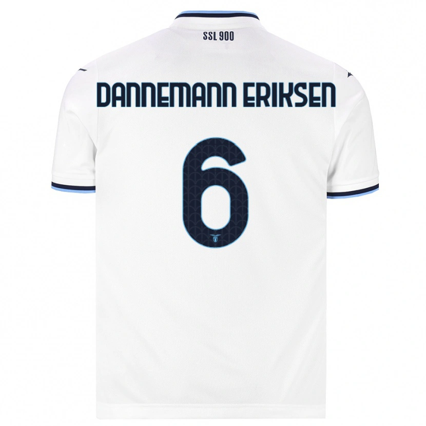 Danxen Criança Camisola Louise Dannemann Eriksen #6 Branco Azul Marinho Alternativa 2026/27 Camisa
