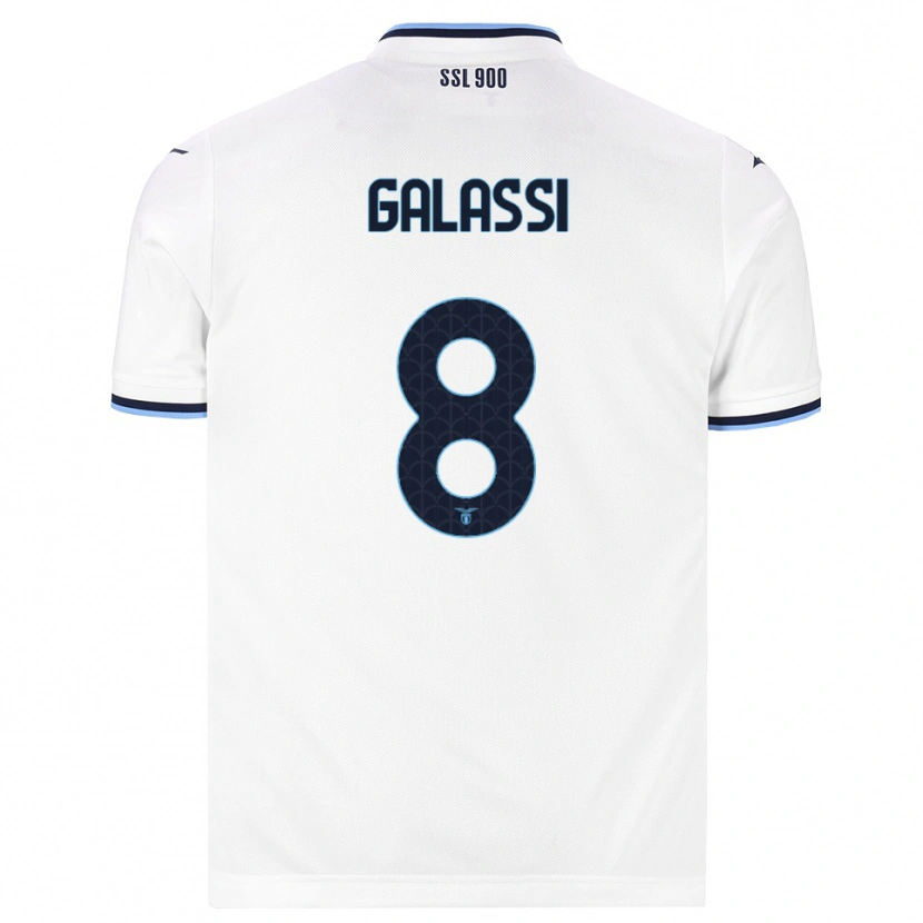 Danxen Criança Camisola Bruno Galassi #8 Branco Azul Marinho Alternativa 2026/27 Camisa