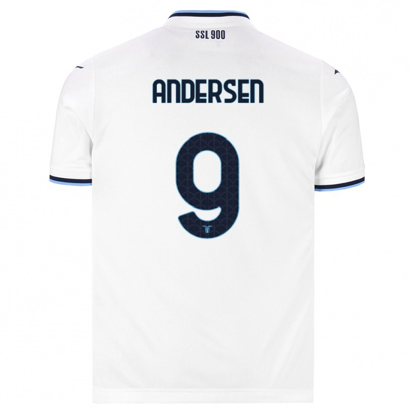 Danxen Criança Camisola Signe Holt Andersen #9 Branco Azul Marinho Alternativa 2026/27 Camisa