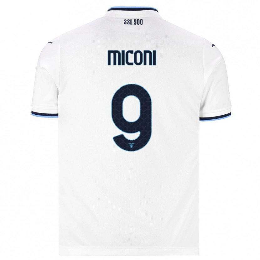Danxen Criança Camisola Lorenzo Miconi #9 Branco Azul Marinho Alternativa 2026/27 Camisa