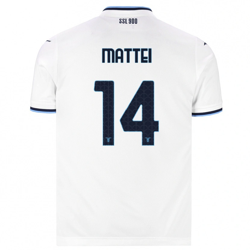 Danxen Criança Camisola Sarah Mattei #14 Branco Azul Marinho Alternativa 2026/27 Camisa