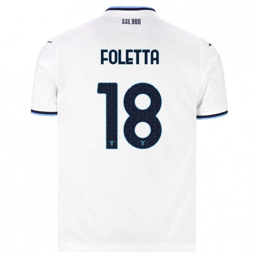 Danxen Criança Camisola Isabella Foletta #18 Branco Azul Marinho Alternativa 2026/27 Camisa