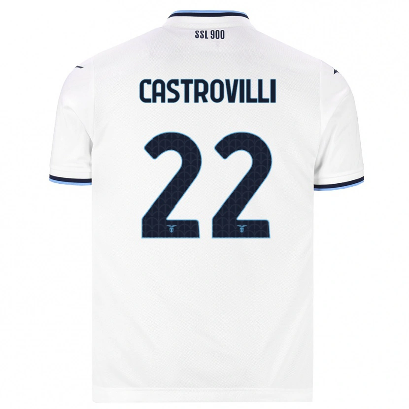 Danxen Criança Camisola Gaetano Castrovilli #22 Branco Azul Marinho Alternativa 2026/27 Camisa