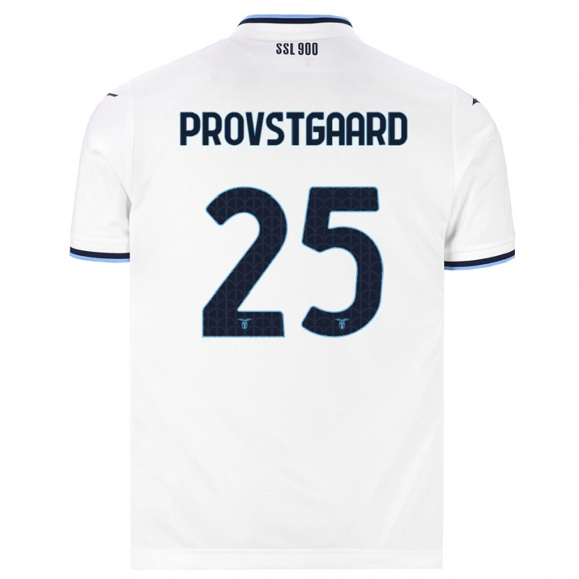 Danxen Criança Camisola Oliver Provstgaard #25 Branco Azul Marinho Alternativa 2026/27 Camisa