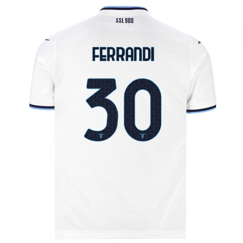 Danxen Criança Camisola Giulia Ferrandi #30 Branco Azul Marinho Alternativa 2026/27 Camisa
