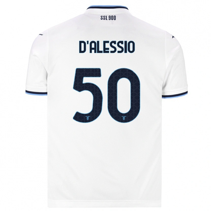 Danxen Criança Camisola Luigi D'alessio #50 Branco Azul Marinho Alternativa 2026/27 Camisa
