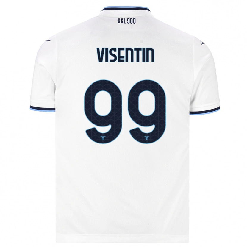 Danxen Criança Camisola Noemi Visentin #99 Branco Azul Marinho Alternativa 2026/27 Camisa