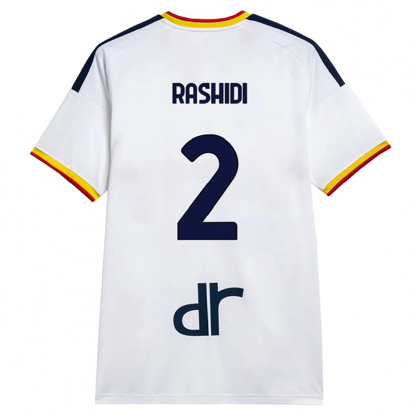 Danxen Criança Camisola William Rashidi #2 Branco Amarelo Vermelho Alternativa 2026/27 Camisa