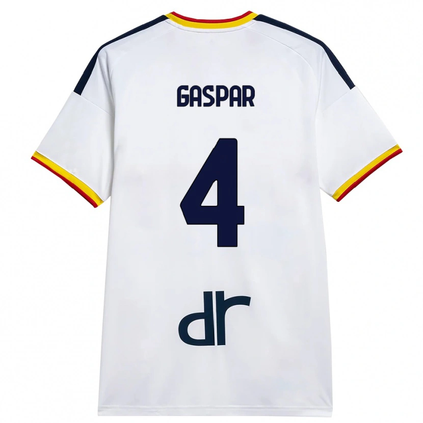 Danxen Criança Camisola Kialonda Gaspar #4 Branco Amarelo Vermelho Alternativa 2026/27 Camisa