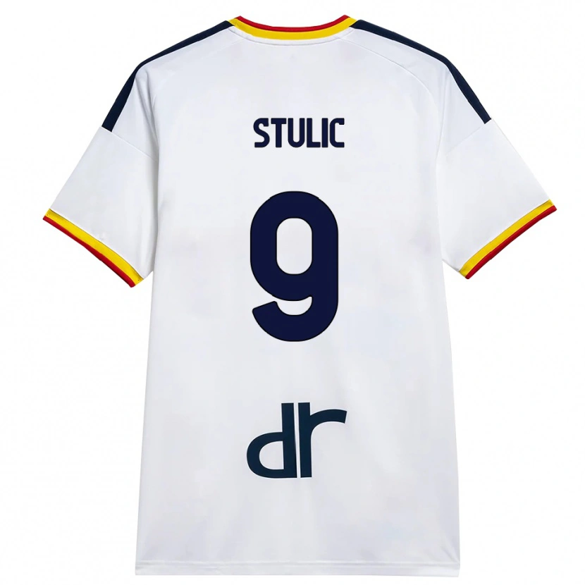 Danxen Criança Camisola Nikola Stulic #9 Branco Amarelo Vermelho Alternativa 2026/27 Camisa