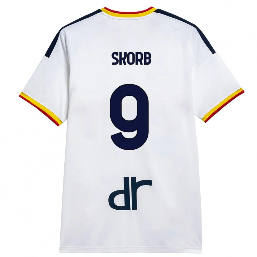 Danxen Criança Camisola Filip Skorb #9 Branco Amarelo Vermelho Alternativa 2026/27 Camisa