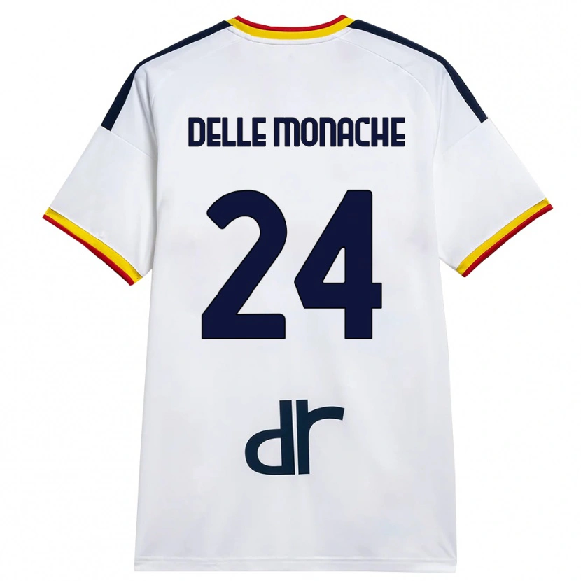 Danxen Criança Camisola Marco Delle Monache #24 Branco Amarelo Vermelho Alternativa 2026/27 Camisa
