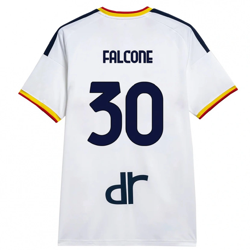 Danxen Criança Camisola Wladimiro Falcone #30 Branco Amarelo Vermelho Alternativa 2026/27 Camisa