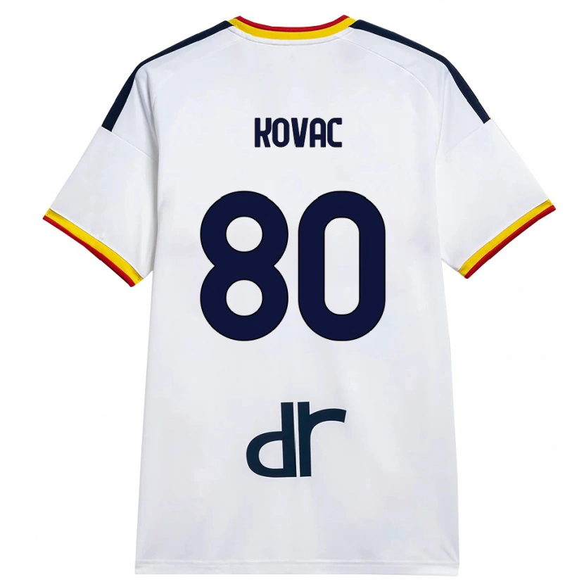 Danxen Criança Camisola Niko Kovač #80 Branco Amarelo Vermelho Alternativa 2026/27 Camisa