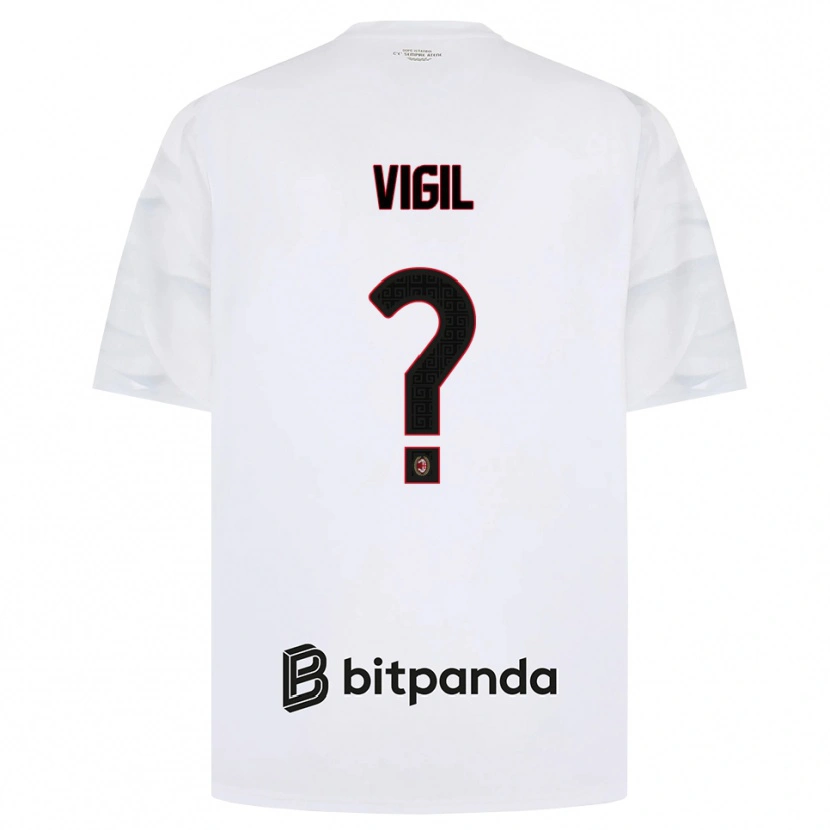 Danxen Criança Camisola Christian Vigil #0 Branco Vermelho Preto Alternativa 2026/27 Camisa