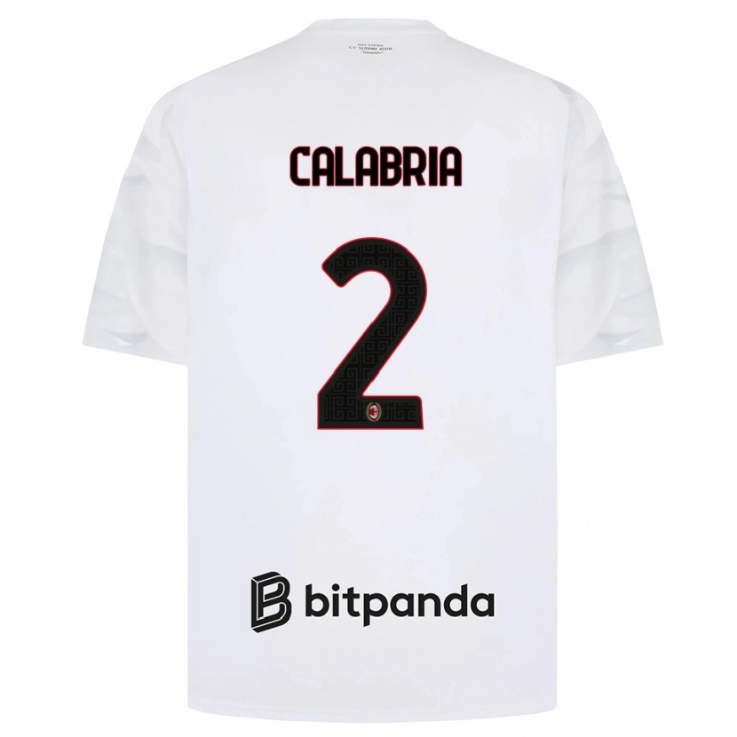 Danxen Criança Camisola Davide Calabria #2 Branco Vermelho Preto Alternativa 2026/27 Camisa